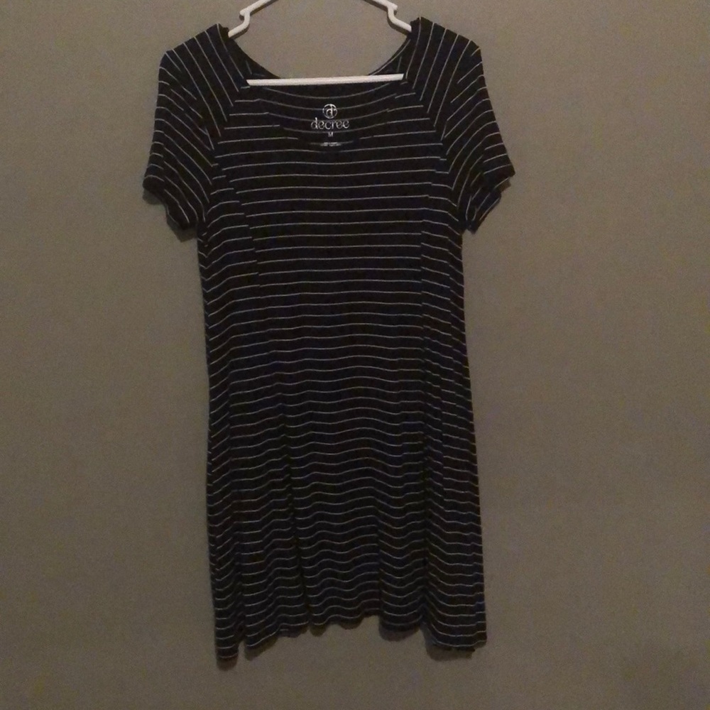 Decree Black Striped Dress